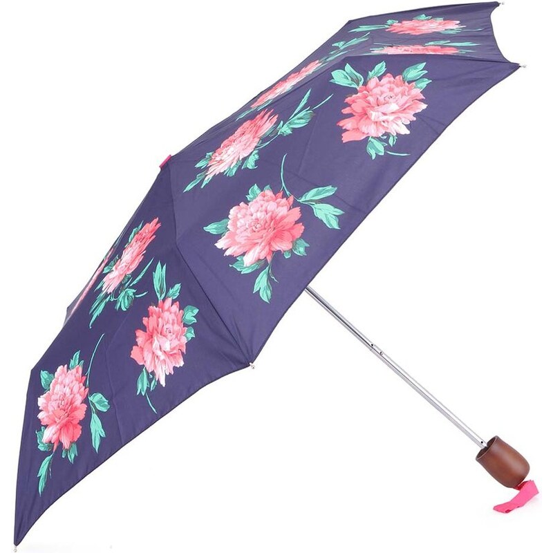 Modrý deštník s velkými květy Tom Joule Brolly