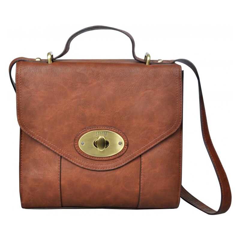 Storm Elegantní tmavě hnědá crossbody kabelka Davington Small Crossbody Deep Tan STCOR04DT