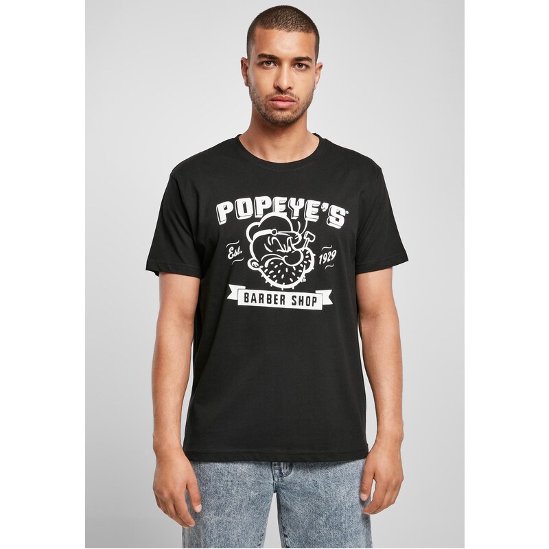 Merchcode Černé tričko Popeye Barber Shop