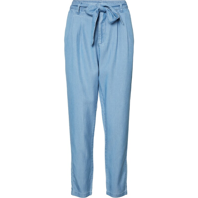 VERO MODA Kalhoty se sklady v pase MIA modrá džínovina