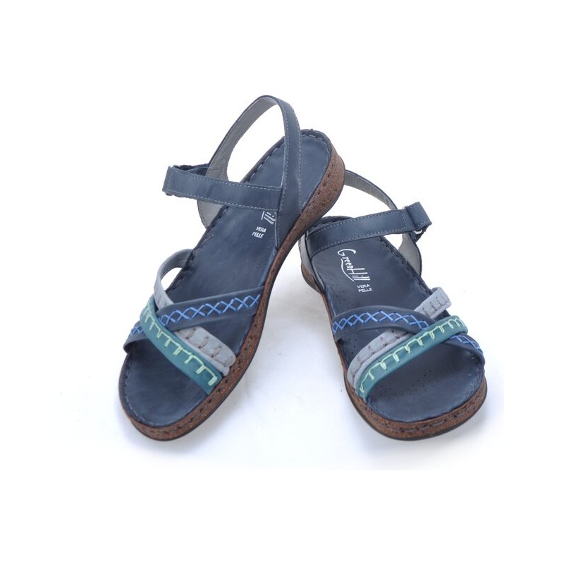 Páskové kožené sandály Obuv Zóna 3861 40941 modrá modrá