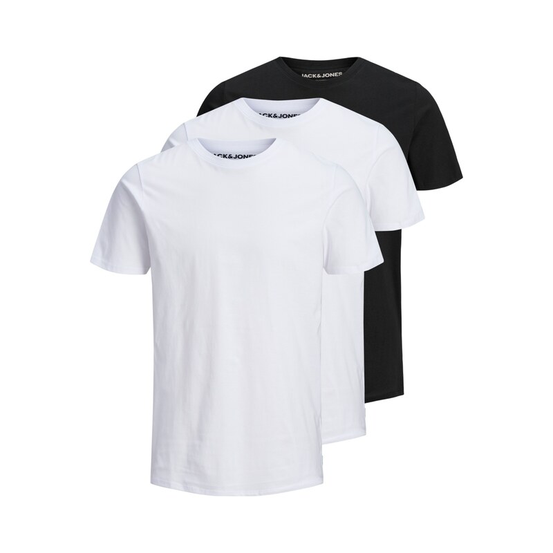 JACK & JONES Tričko černá / bílá