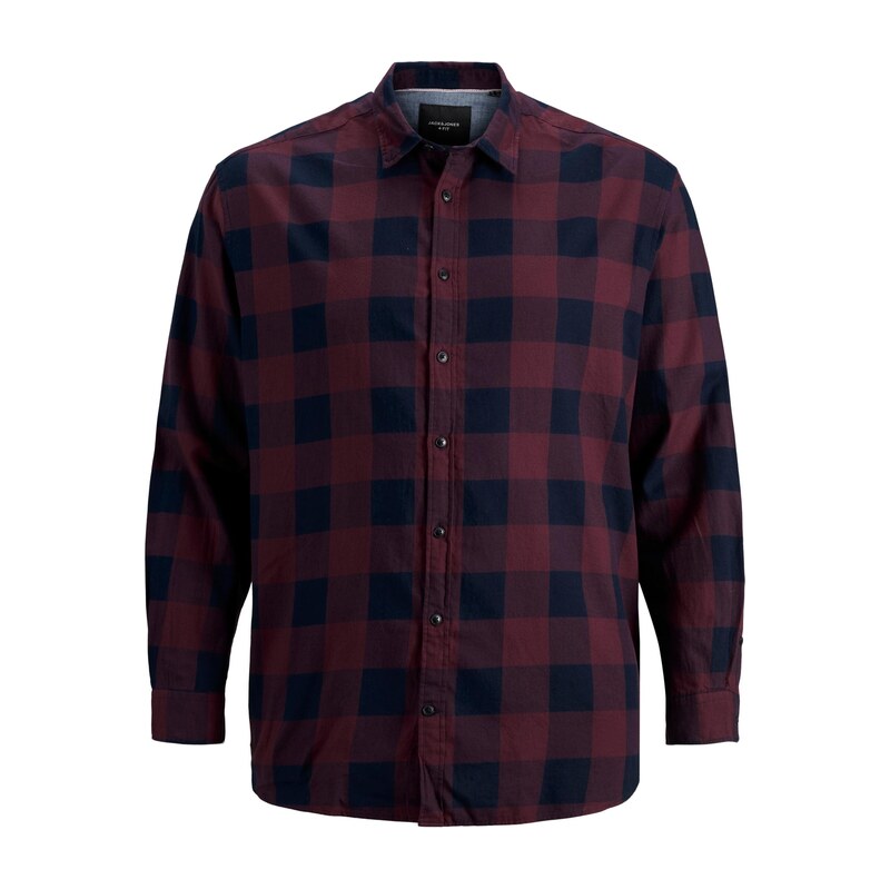 Jack & Jones Plus Košile JJEGINGHAM vínově červená / černá