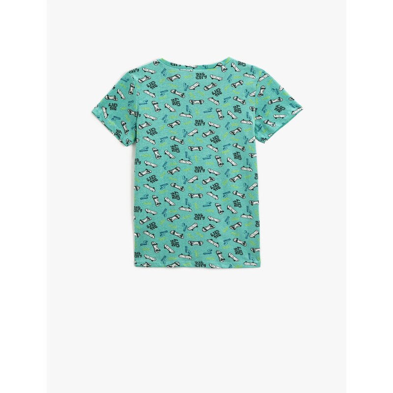 Koton T-Shirt Printed Short Sleeve Crew Neck Cotton