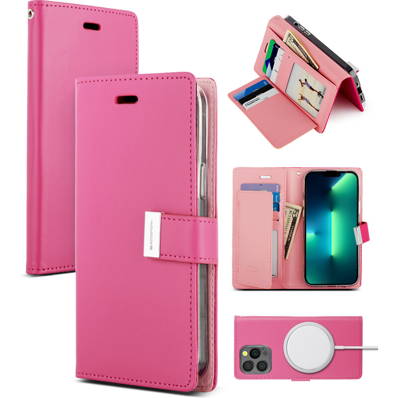 Pouzdro Mercury Rich Diary Samsung Galaxy S22 Ultra Růžové