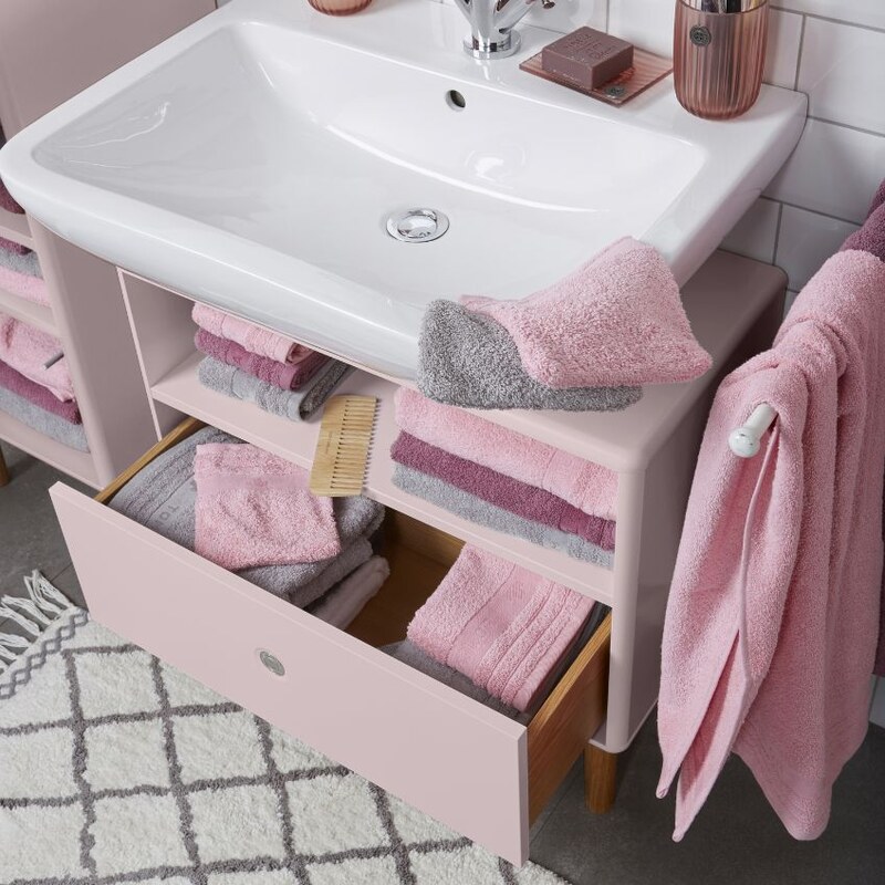 Růžová lakovaná skříňka pod umyvadlo Tom Tailor Color Bath 45 x 65,5 cm