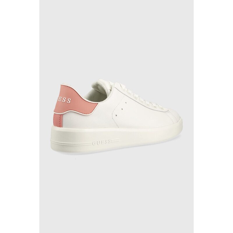 Kožené sneakers boty Guess Rockie bílá barva