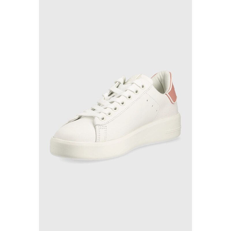 Kožené sneakers boty Guess Rockie bílá barva