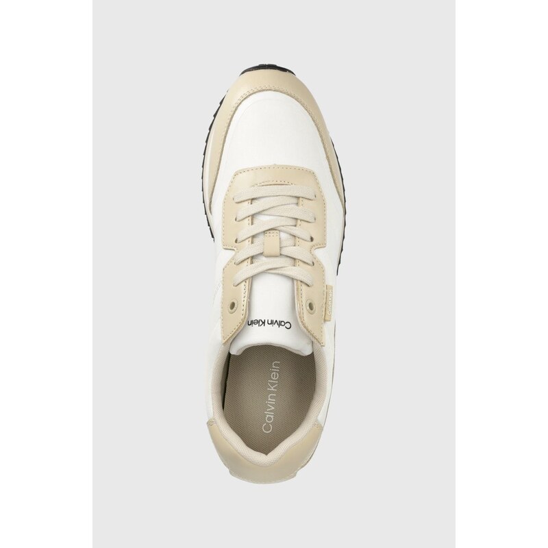 Sneakers boty Calvin Klein Low Top Lace Up béžová barva