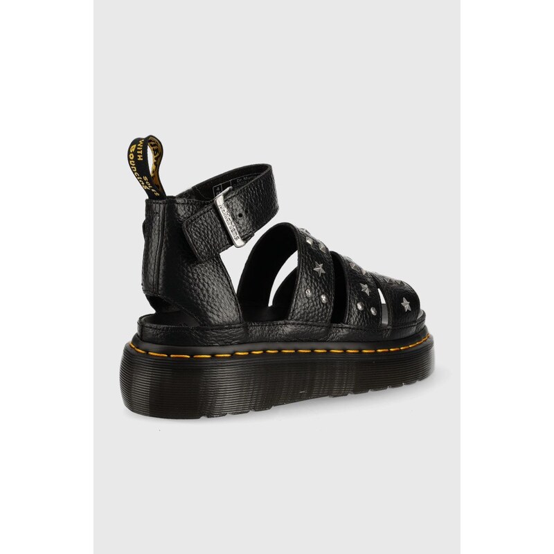 Kožené sandály Dr. Martens Clarissa II Quad dámské, černá barva, na platformě, DM27572001