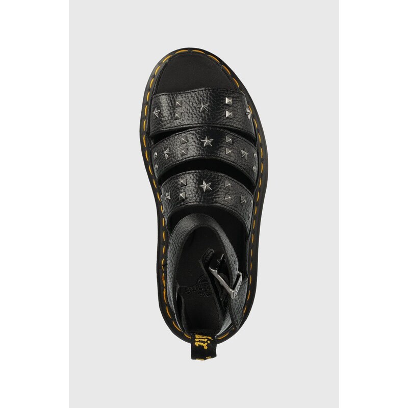 Kožené sandály Dr. Martens Clarissa II Quad dámské, černá barva, na platformě, DM27572001