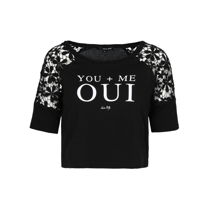 Tally Weijl Black "Oui" Top with Lace