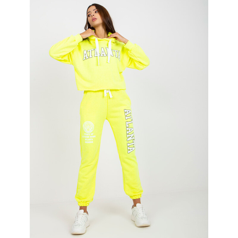 BASIC NEONOVĚ ŽLUTÁ TEPLÁKOVÁ SOUPRAVA ATLANTA -FLUO YELLOW