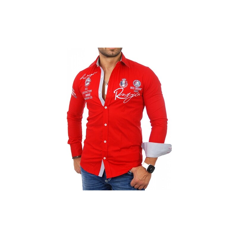 Pánská červená slim fit košile REDBRIDGE / R2130-R