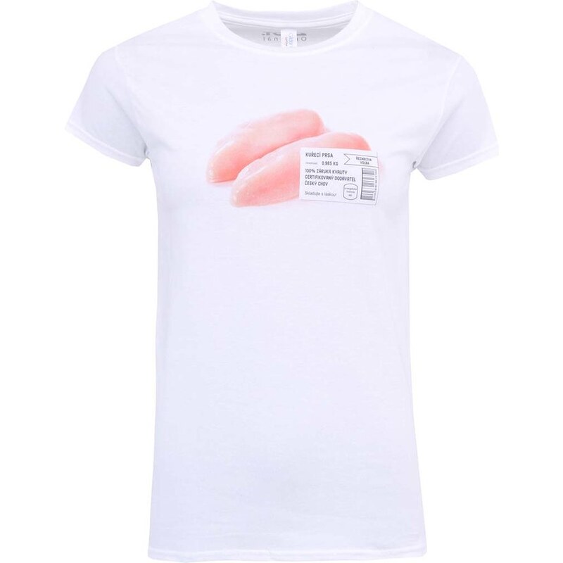 Bílé dámské tričko ZOOT Originál Kuřecí prsa