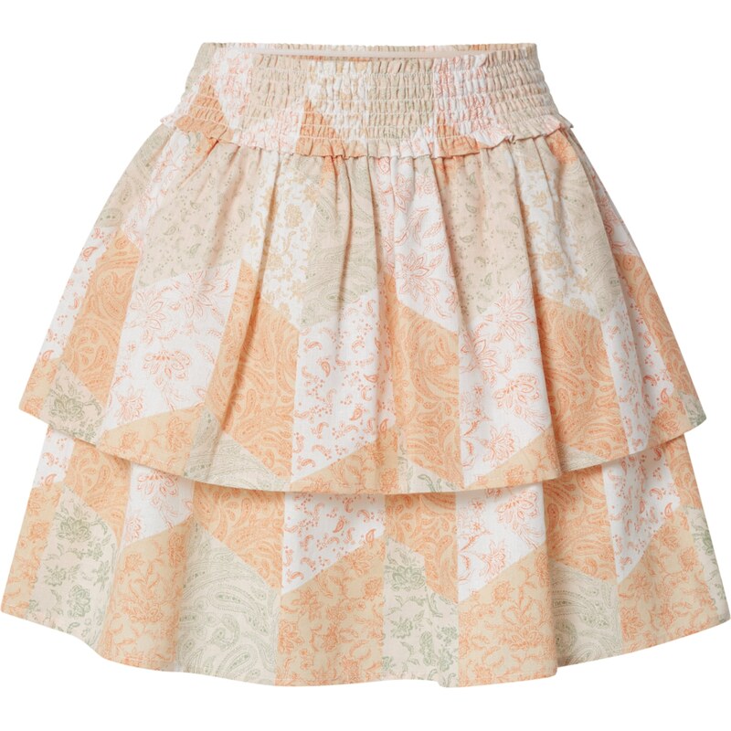 Dorothy Perkins Sukně slonová kost / světle zelená / oranžová
