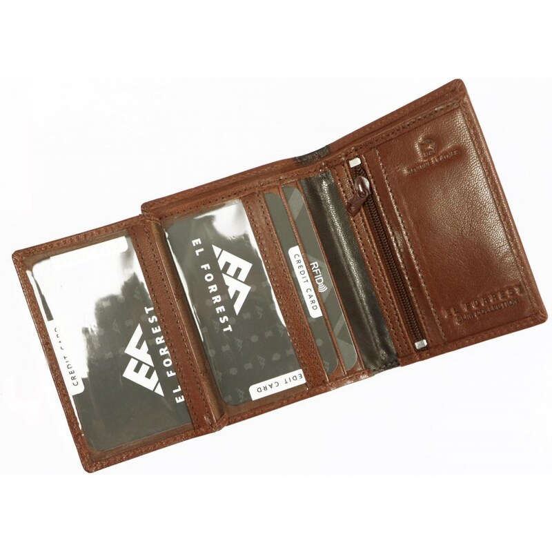 El Forrest Pánská kožená peněženka El Forrest 2575-21 RFID hnědá (malá)