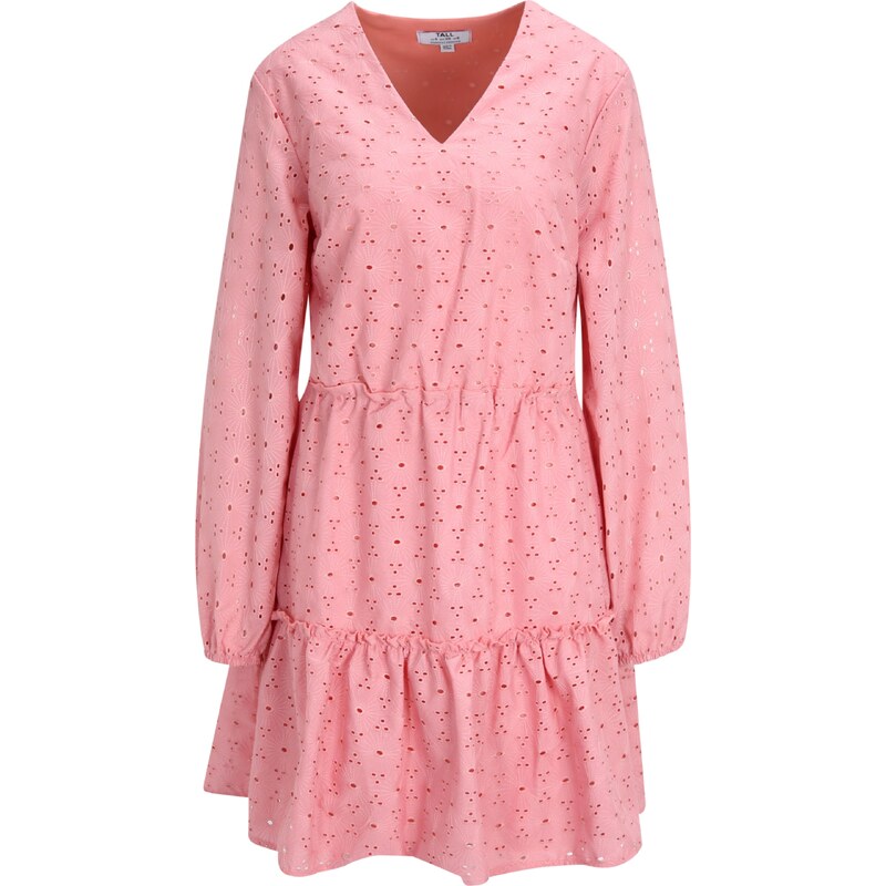 Dorothy Perkins Tall Šaty Broderie starorůžová