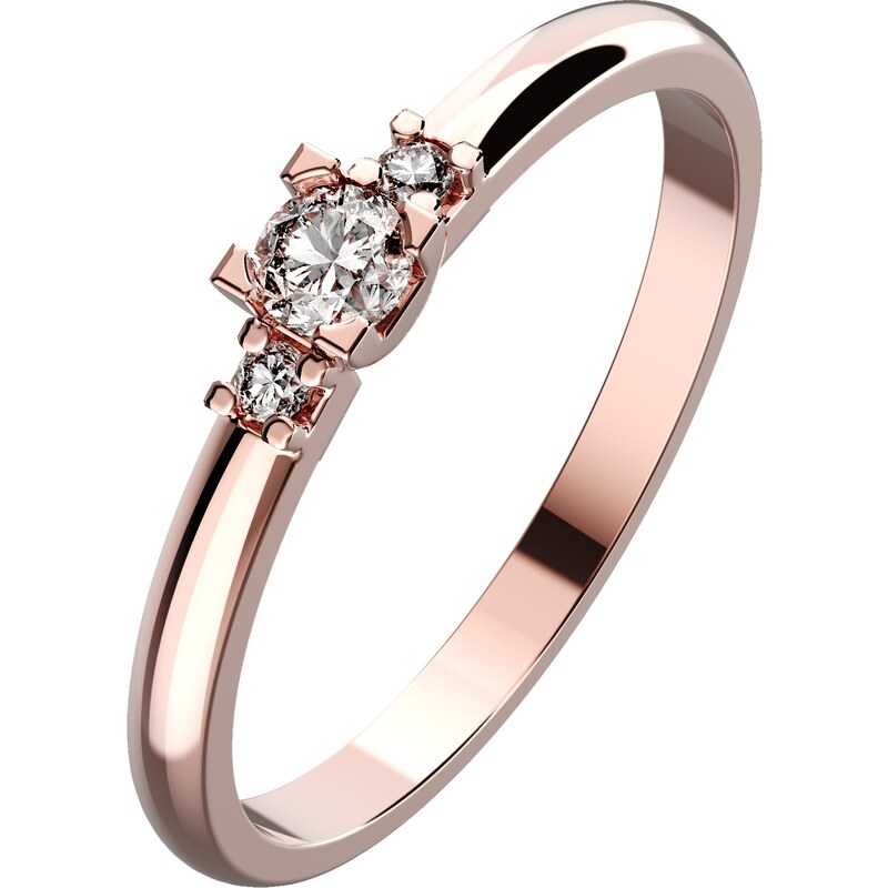 PRIMOSSA 3231 - zásnubní prsten z červeného zlata s brillianty