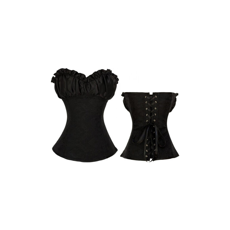 Trendy Moda Saténový dámský korzet černý