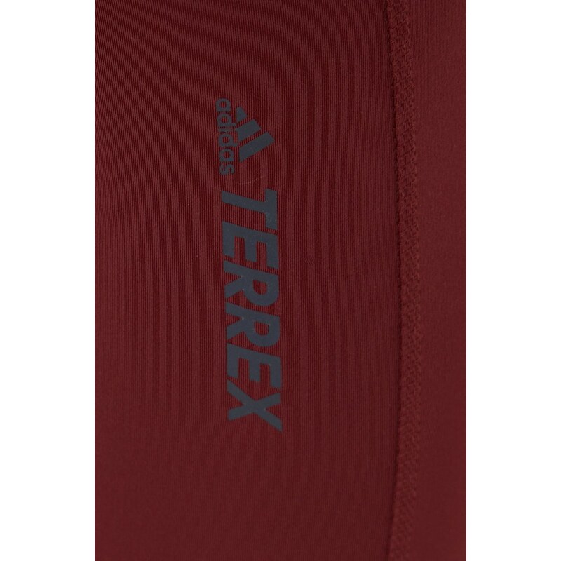 Sportovní legíny adidas TERREX Multi dámské, vínová barva, hladké