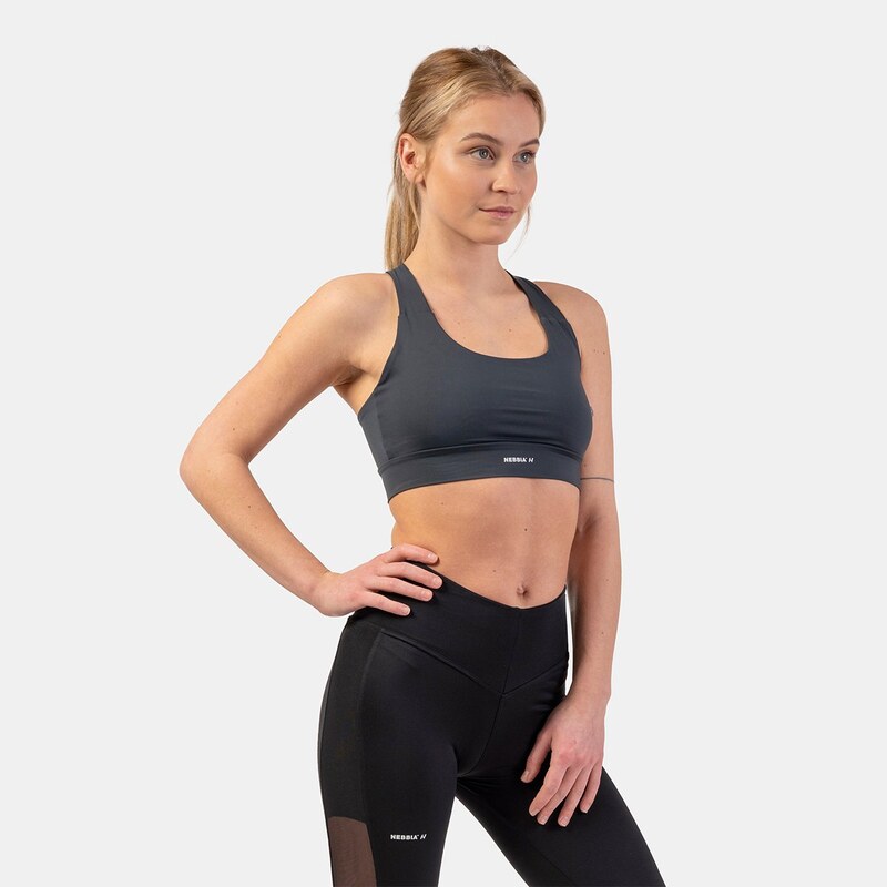 Sportovní podprsenka Active Medium Impact Dark Grey - NEBBIA