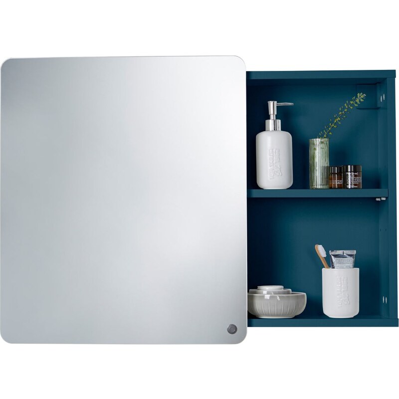 Tmavě modrá lakovaná koupelnová zrcadlová skříňka Tom Tailor Color Bath 58 x 80 cm