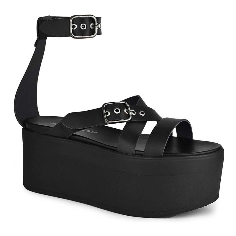 Sandály Altercore dámské, černá barva, na platformě