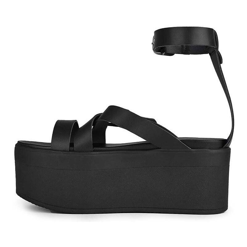 Sandály Altercore dámské, černá barva, na platformě