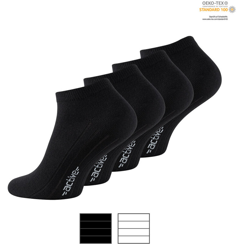 Ponožky pánské kotníčkové - žebrovaná podrážka - 4 páry
