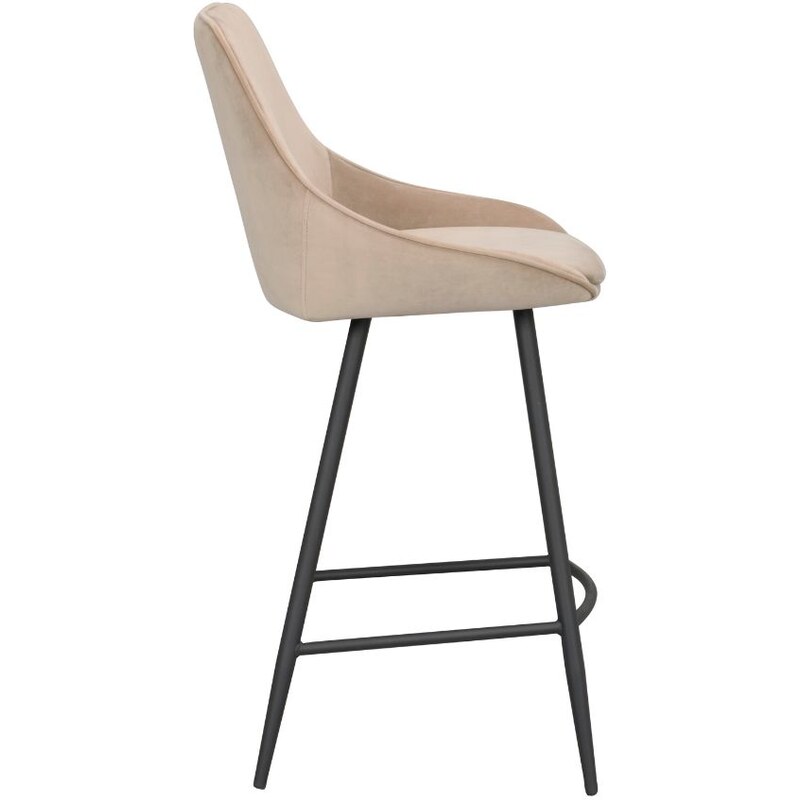 Béžová sametová barová židle ROWICO SIERRA 67 cm