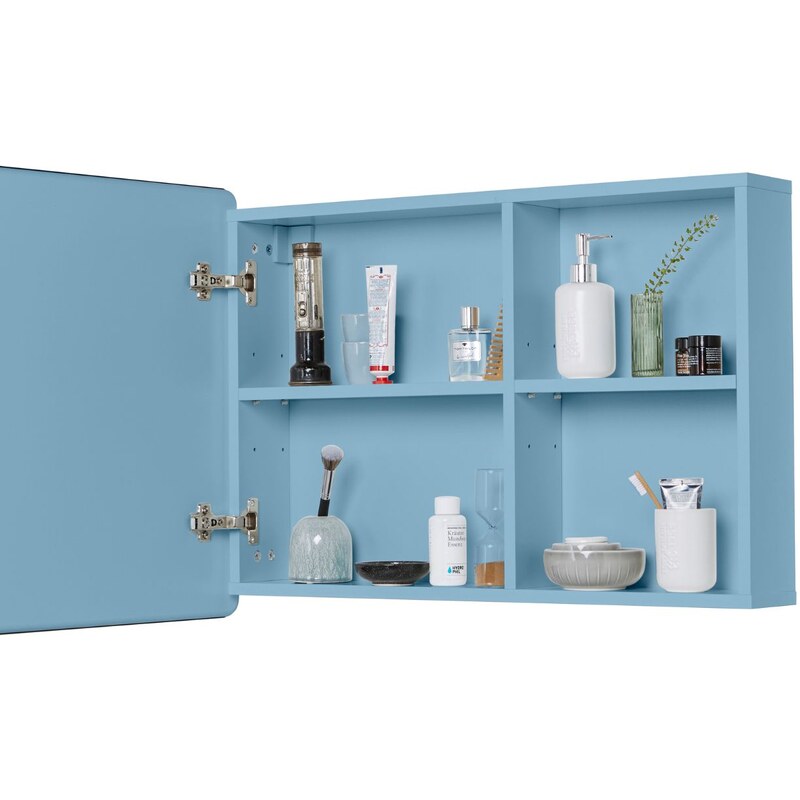 Světle modrá lakovaná koupelnová zrcadlová skříňka Tom Tailor Color Bath 58 x 80 cm