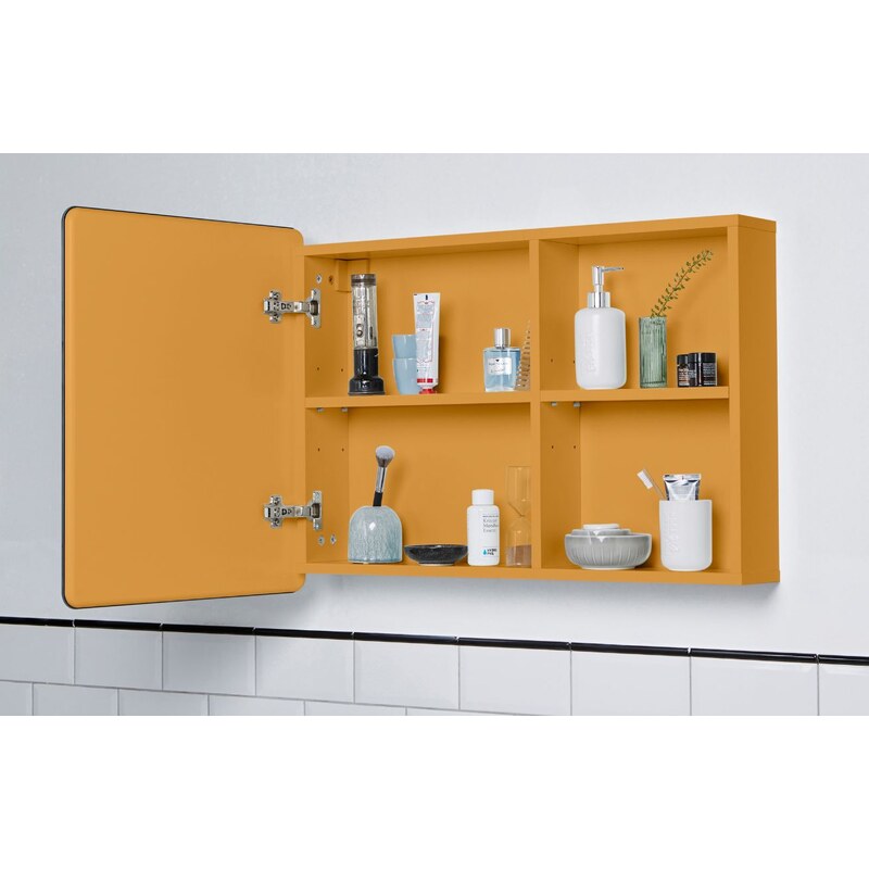 Hořčicově žlutá lakovaná koupelnová zrcadlová skříňka Tom Tailor Color Bath 58 x 80 cm