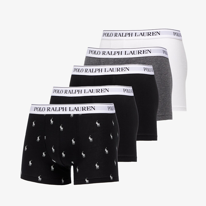 Boxerky Polo Ralph Lauren Stretch Cotton Five Classic Trunks Black/ Grey/ White