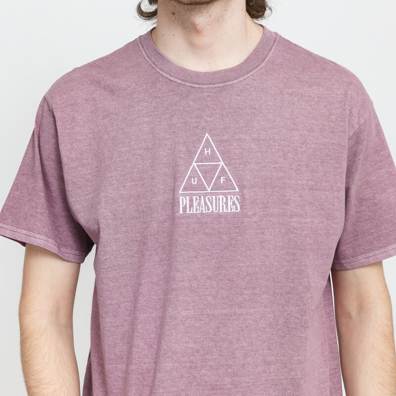 Pánské tričko HUF X Pleasures Dyed Tee Purple