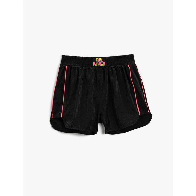 Koton Mini Shorts with Stripe Detail Elastic Waist.