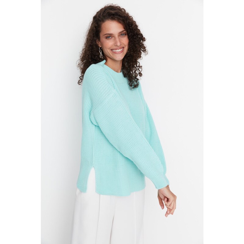 Trendyol Green Hem Detailed Knitwear Sweater