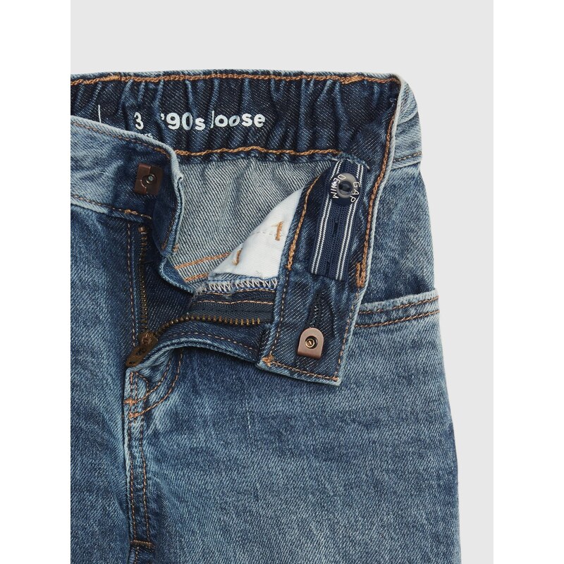 GAP Dětské džíny loose '90s organic Washwell - Kluci