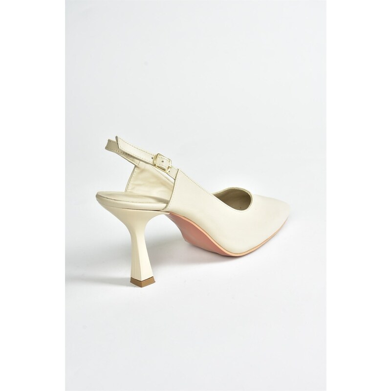 Fox Shoes Beige Women's Thin Heeled Shoes