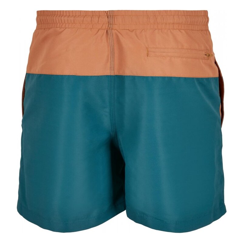 Pánské koupací kraťasy Urban Classics Block Swim Shorts - teal/toffee