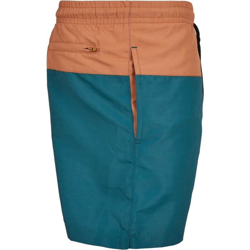 Pánské koupací kraťasy Urban Classics Block Swim Shorts - teal/toffee