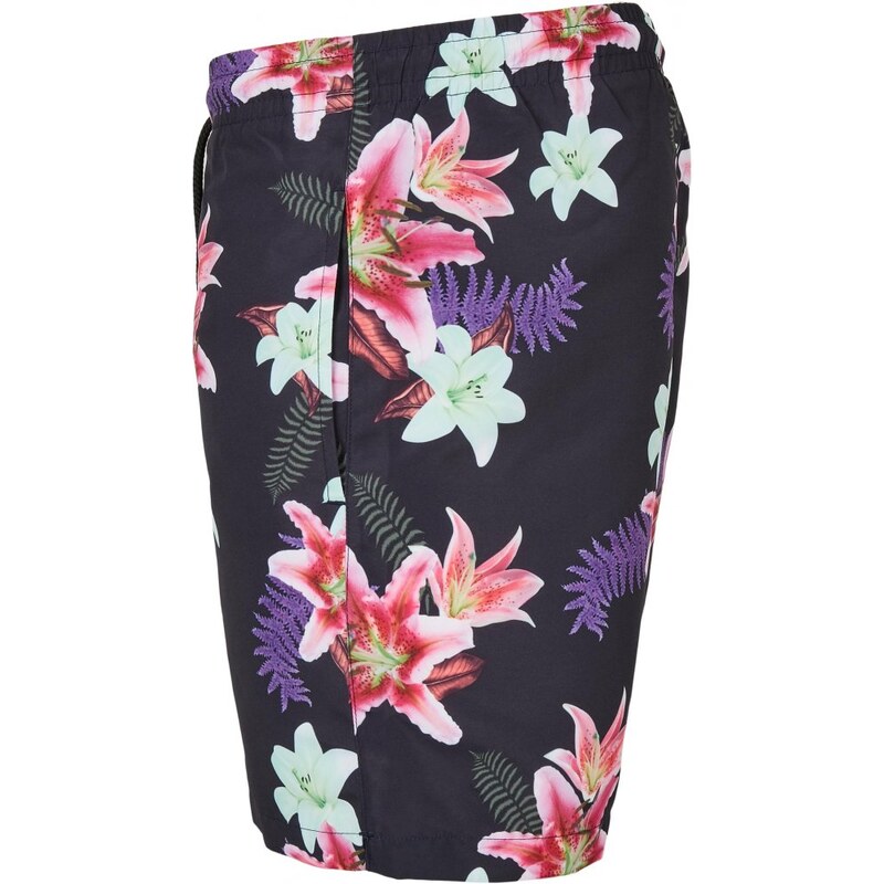 Pánské koupací šortky Urban Classics Pattern Swim Shorts - dark jungle aop