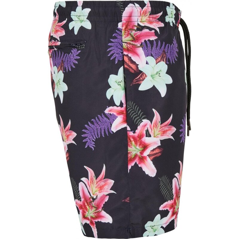 Pánské koupací šortky Urban Classics Pattern Swim Shorts - dark jungle aop