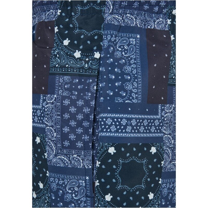 Pánské koupací šortky Urban Classics Pattern Swim Shorts - navy bandana aop