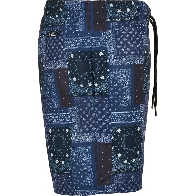 Pánské koupací šortky Urban Classics Pattern Swim Shorts - navy bandana aop