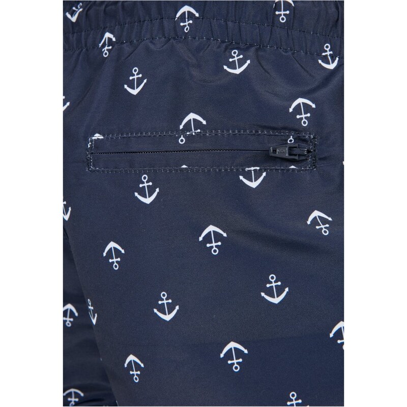 URBAN CLASSICS Boys Pattern Swim Shorts - anchor/navy