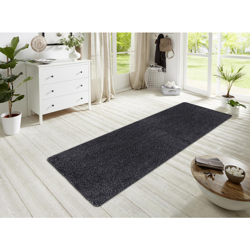 Hanse Home Collection koberce Rohožka Clean & Go 105350 Black Anthracite – na ven i na doma - 50x150 cm