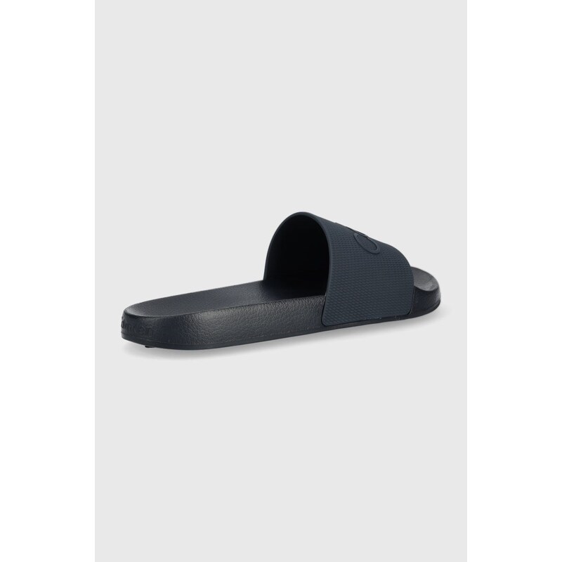Pantofle Calvin Klein Pool Slide pánské, tmavomodrá barva, HM0HM00636