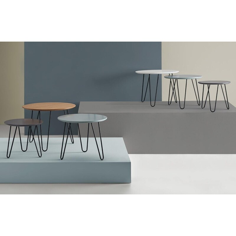 Set tří barevných konferenčních stolků Somcasa Fabio 60/50/40 cm