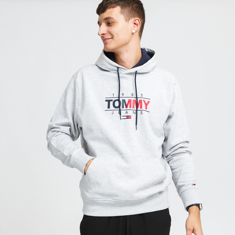 Tommy Hilfiger Pánská mikina TOMMY JEANS Essential Graphic Hoodie Šedá -  GLAMI.cz